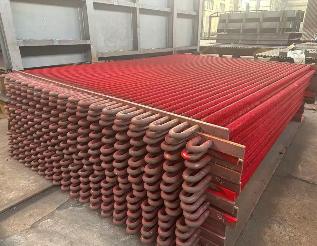 Finned tube heat exchanger structure with H-type fins for waste heat recovery