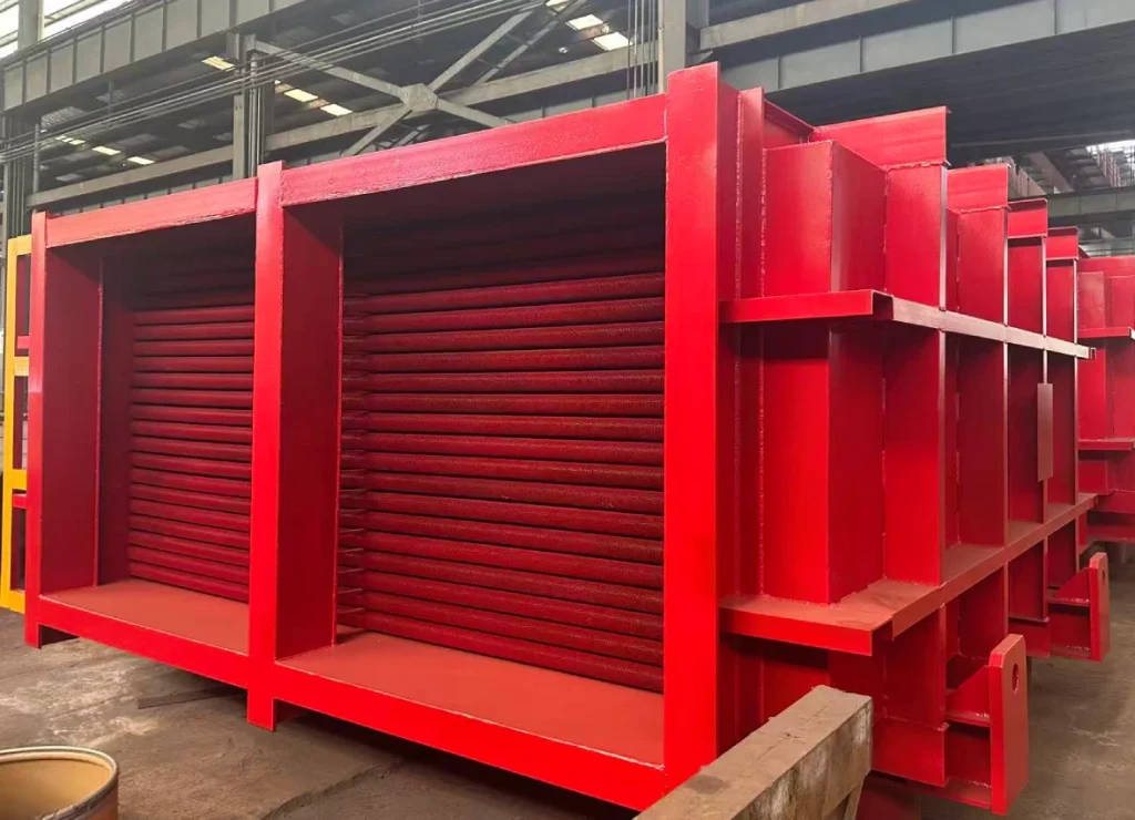 Modular economizer in boiler with H finned tubes for energy saving