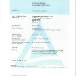 ISO 3834 Certificate: Quality Requirements for Fusion Welding