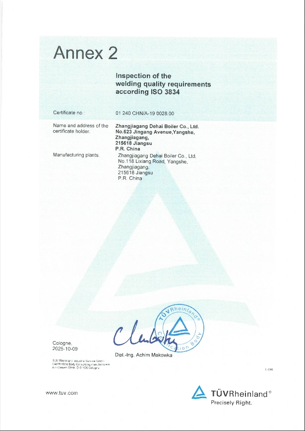 ISO 3834 Certificate: Quality Requirements for Fusion Welding